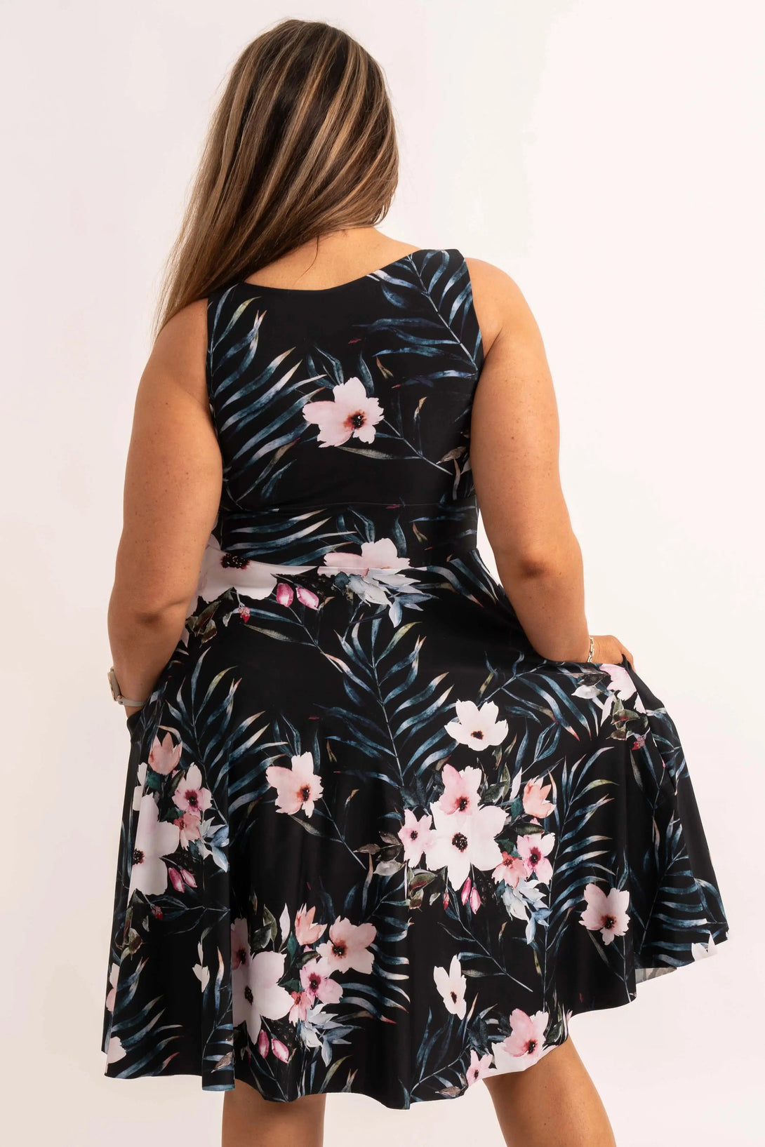 Silky Reversible Comfort Crop Midi Dress W/Pockets - Exotic At Heart-Activewear-Exoticathletica