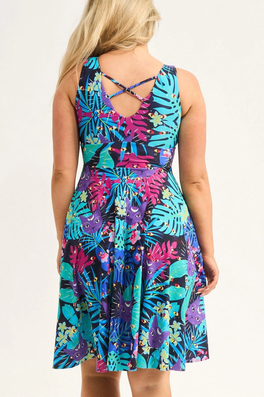 Silky Reversible Comfort Crop Midi Dress W/Pockets - Mysticatz-Activewear-Exoticathletica