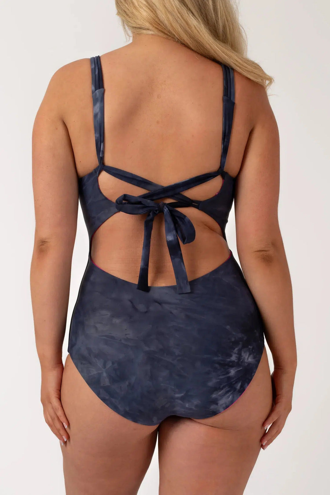 Silky Reversible Cross Over One Piece W/ Extra Coverage Bottoms - Dark And Moody-Activewear-Exoticathletica