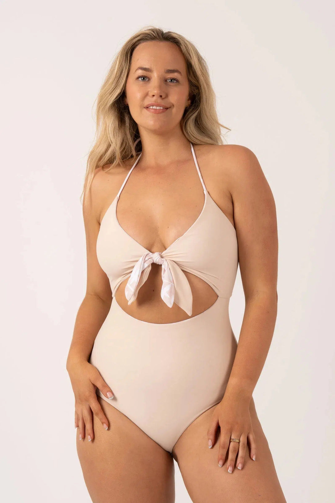 Silky Reversible Cut Out One Piece - Nude Tiki-Activewear-Exoticathletica