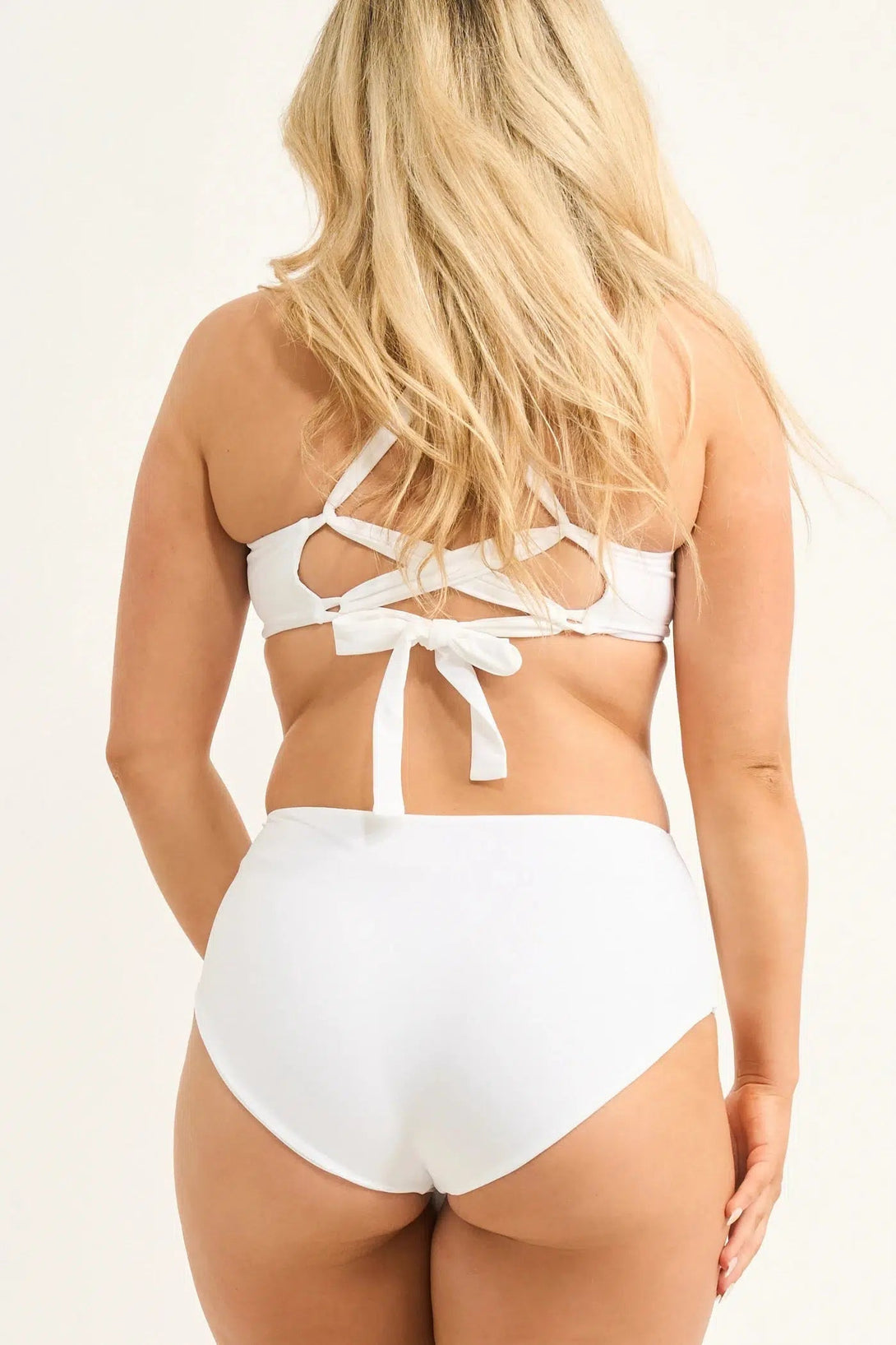 Silky Reversible High Waisted Extra Coverage Bikini Bottoms - White-Activewear-Exoticathletica