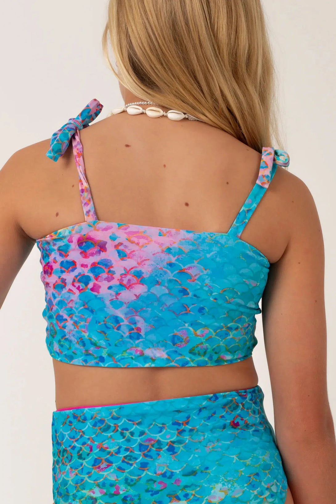 Silky Reversible Kids Bikini Top - Mermaid Jag-Activewear-Exoticathletica