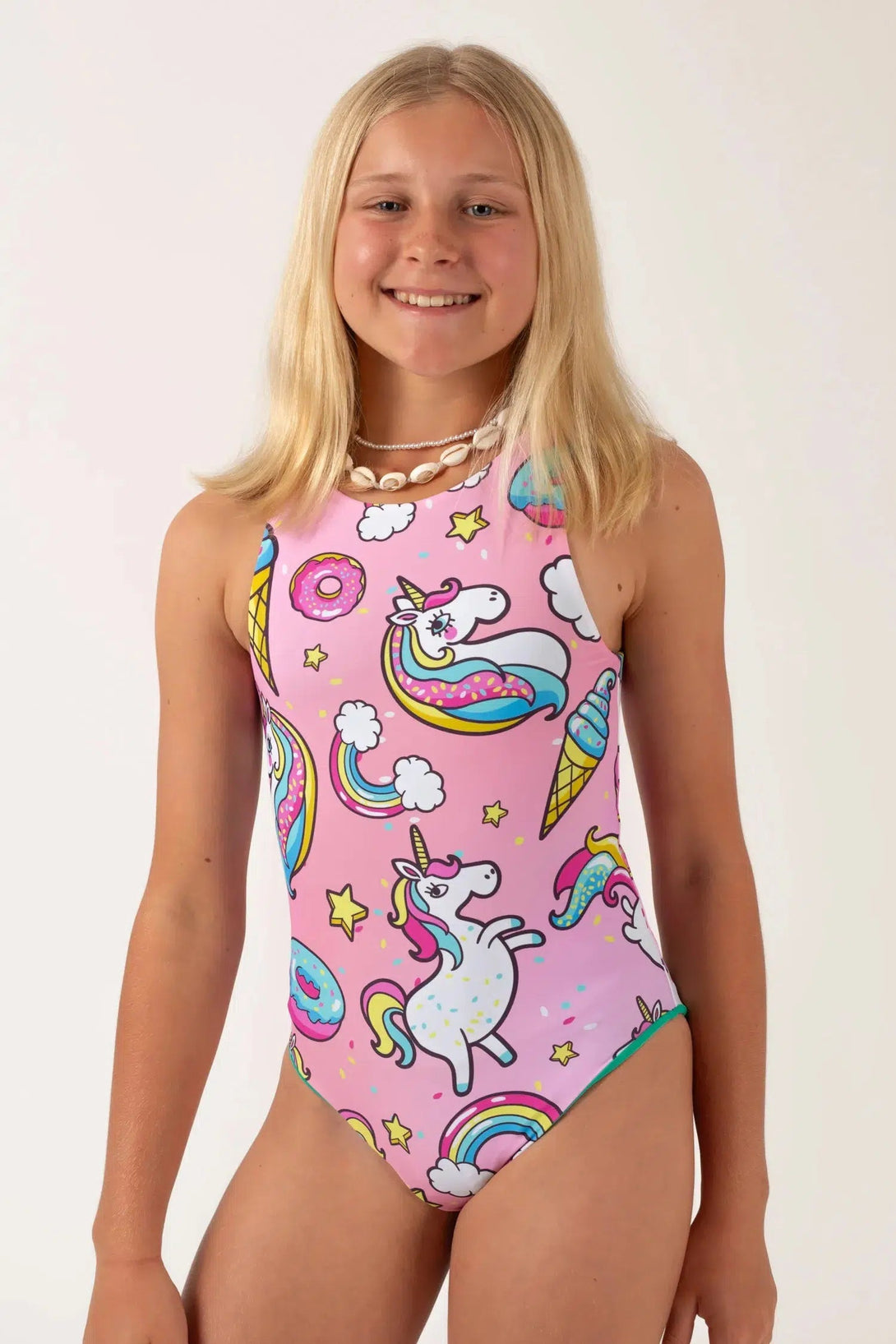 Silky Reversible Kids One Piece - Unicorn-Activewear-Exoticathletica