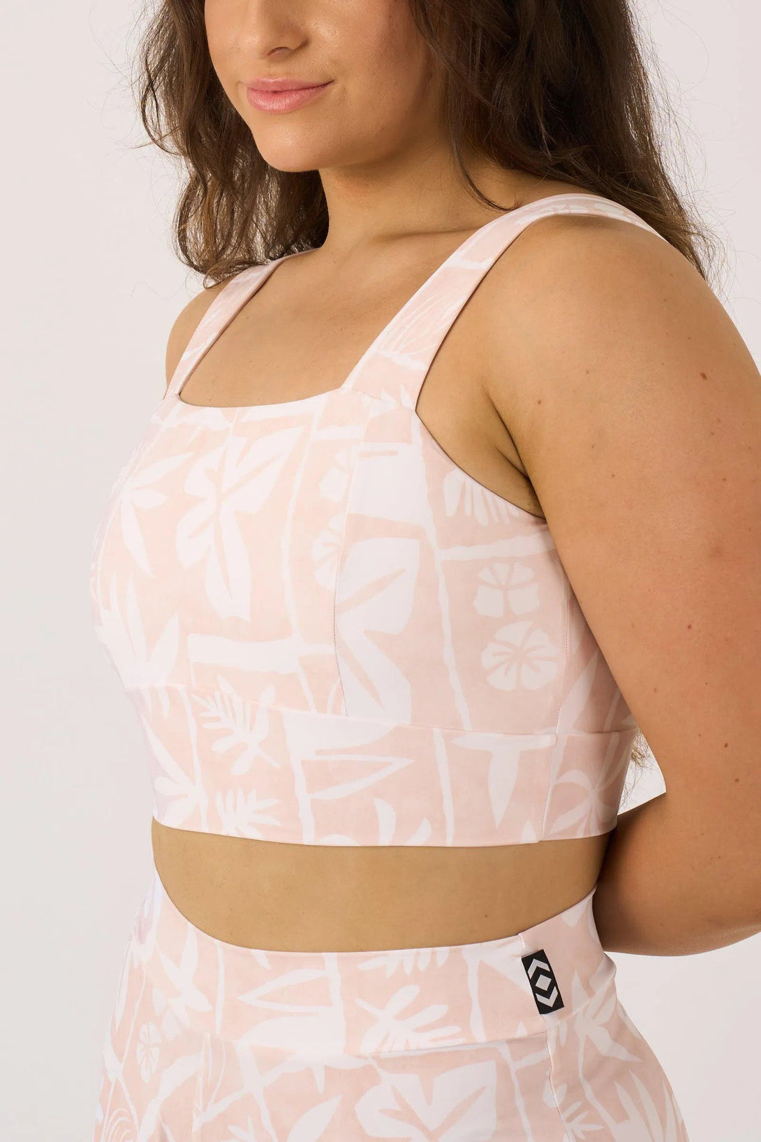 Silky Square Neck Comfort Crop Top - Nude Tiki-Activewear-Exoticathletica