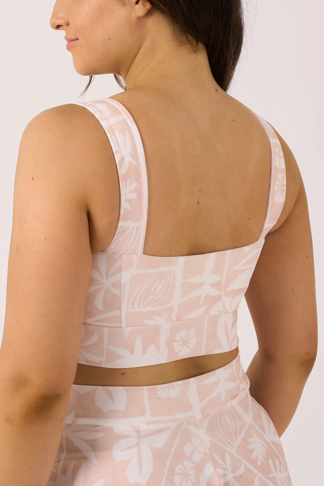 Silky Square Neck Comfort Crop Top - Nude Tiki-Activewear-Exoticathletica