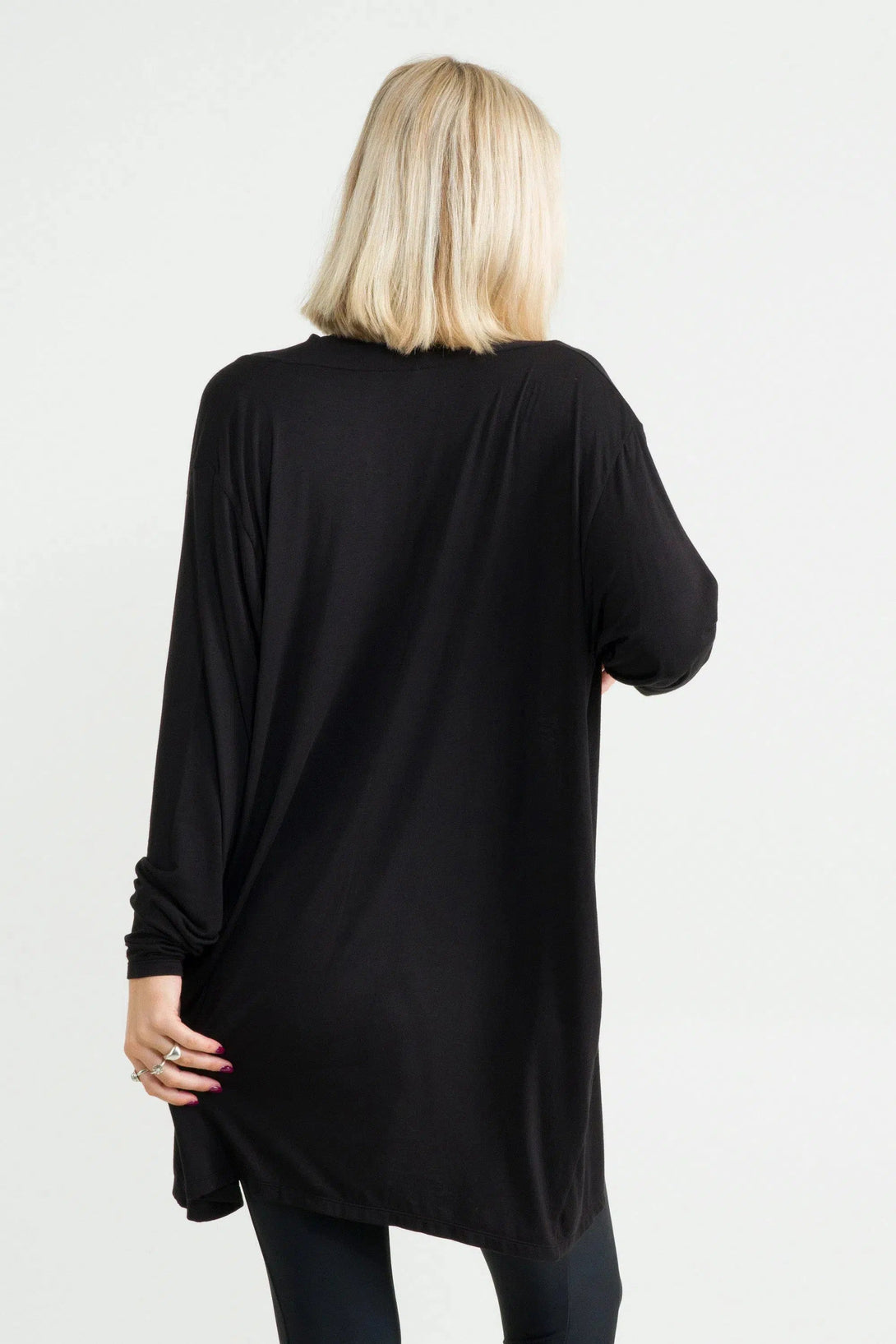 Slinky To Touch Basic Cardigan - Black-Activewear-Exoticathletica