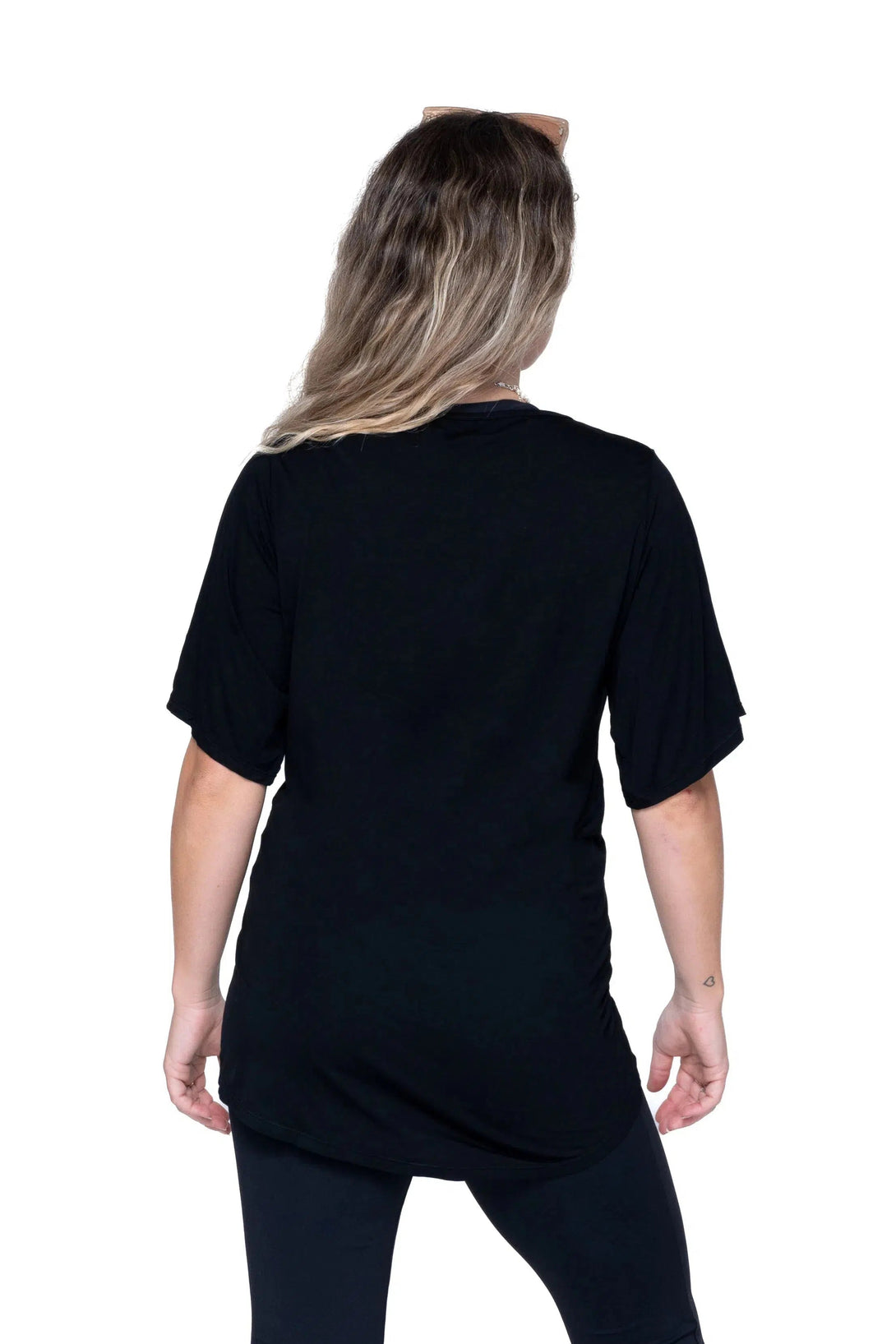 Slinky To Touch Corset Front Boyfriend Tee - Black-Activewear-Exoticathletica