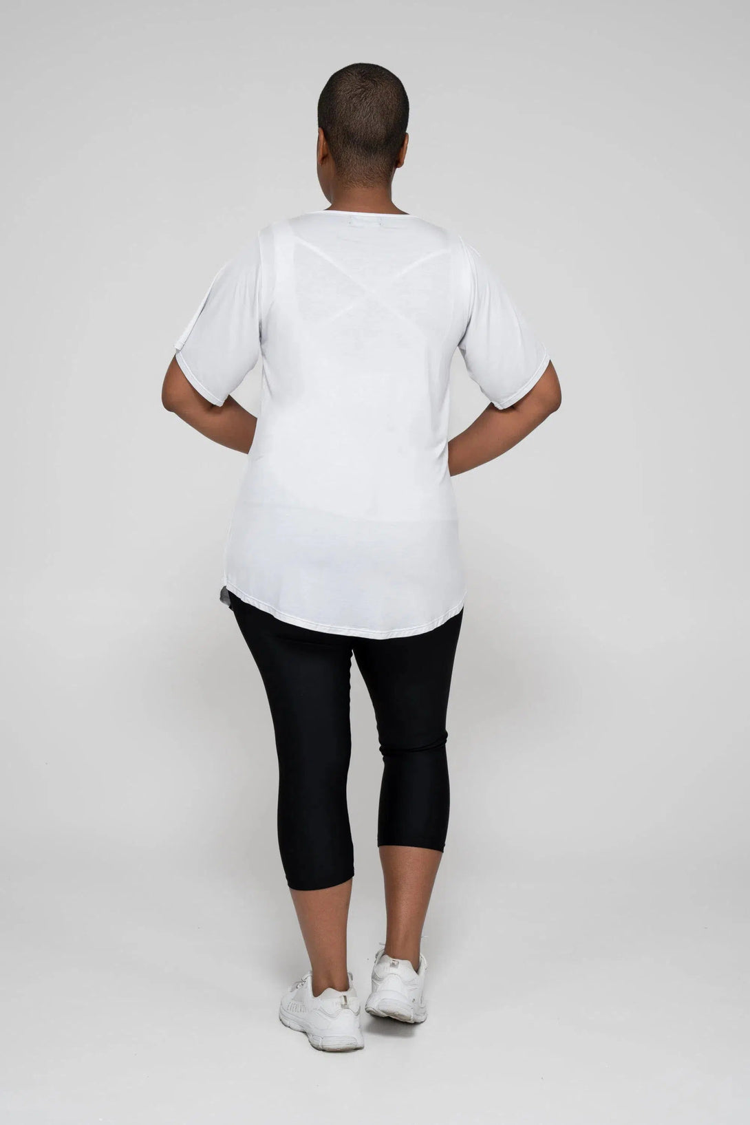 Slinky To Touch Corset Front Boyfriend Tee - White-Activewear-Exoticathletica