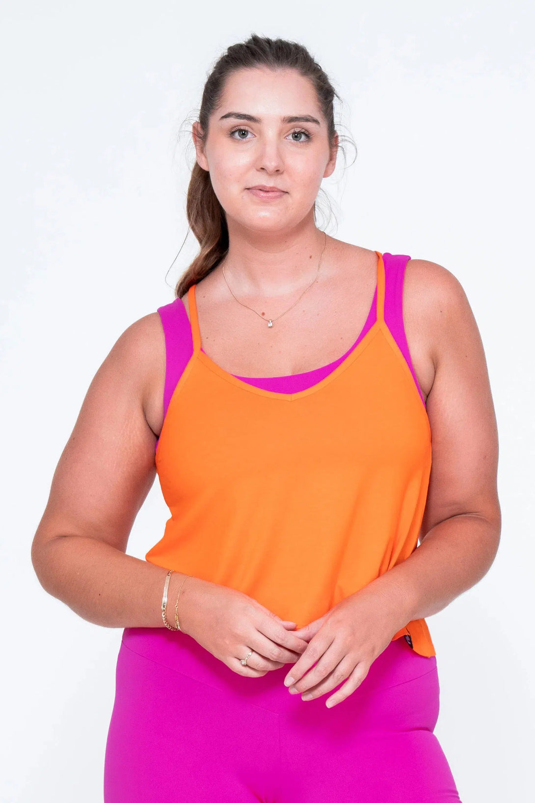 Slinky To Touch Cropped Singlet - Orange-Activewear-Exoticathletica