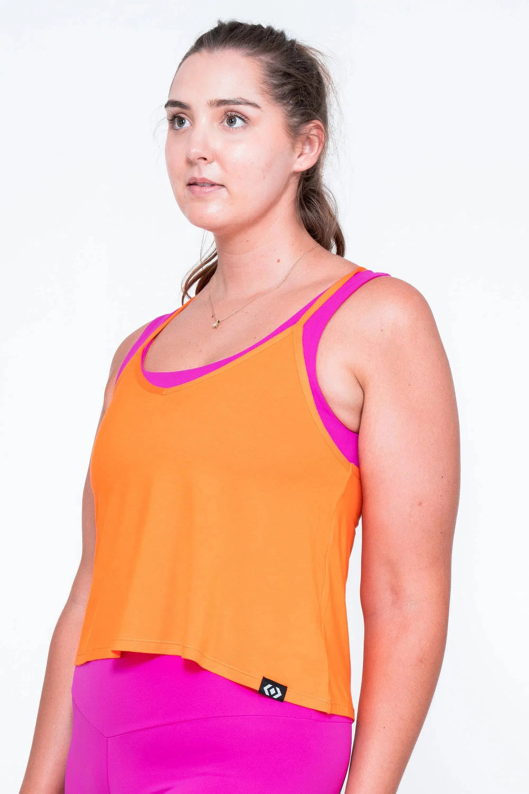 Slinky To Touch Cropped Singlet - Orange-Activewear-Exoticathletica