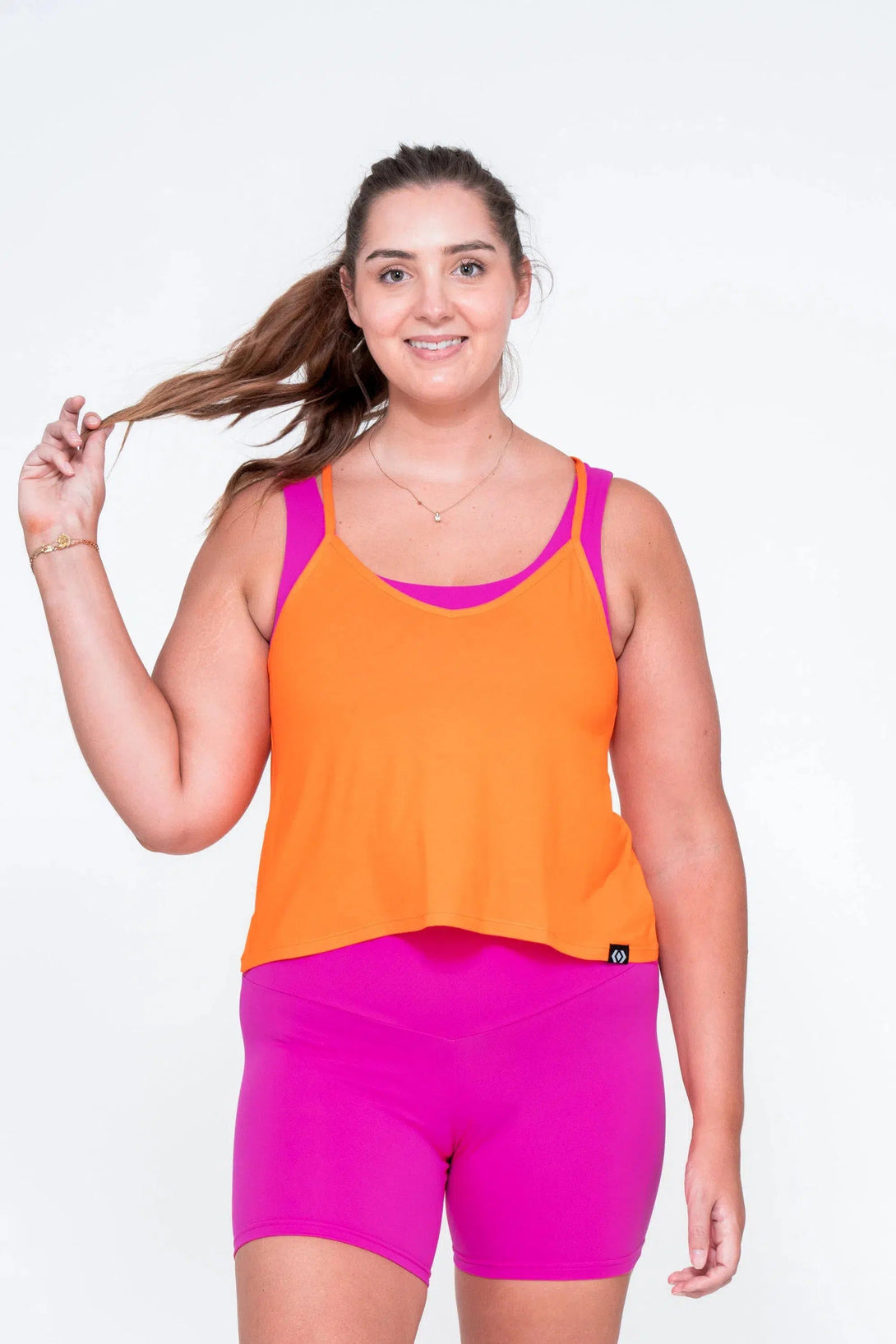 Slinky To Touch Cropped Singlet - Orange-Activewear-Exoticathletica