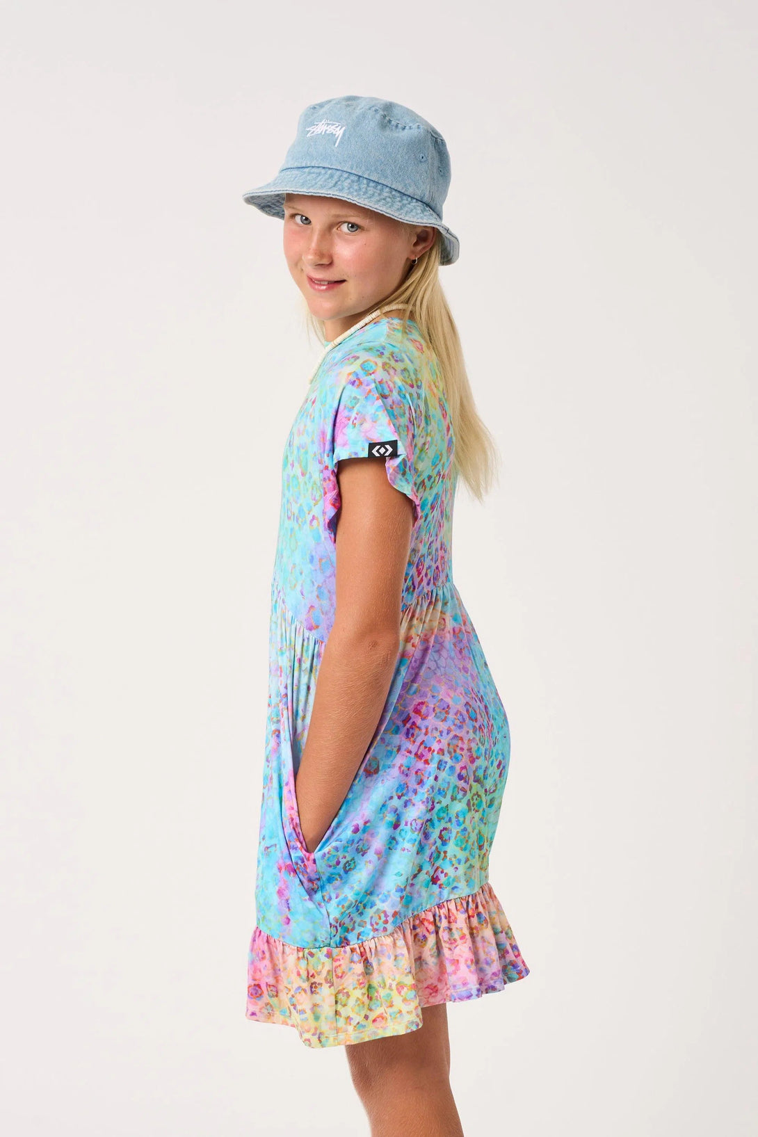 Slinky To Touch Kids Baby Doll Tiered Mini Dress - Mermaid Jag-Activewear-Exoticathletica