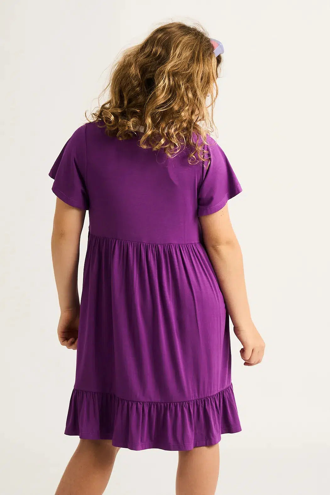 Slinky To Touch Kids Baby Doll Tiered Mini Dress - Purple-Activewear-Exoticathletica