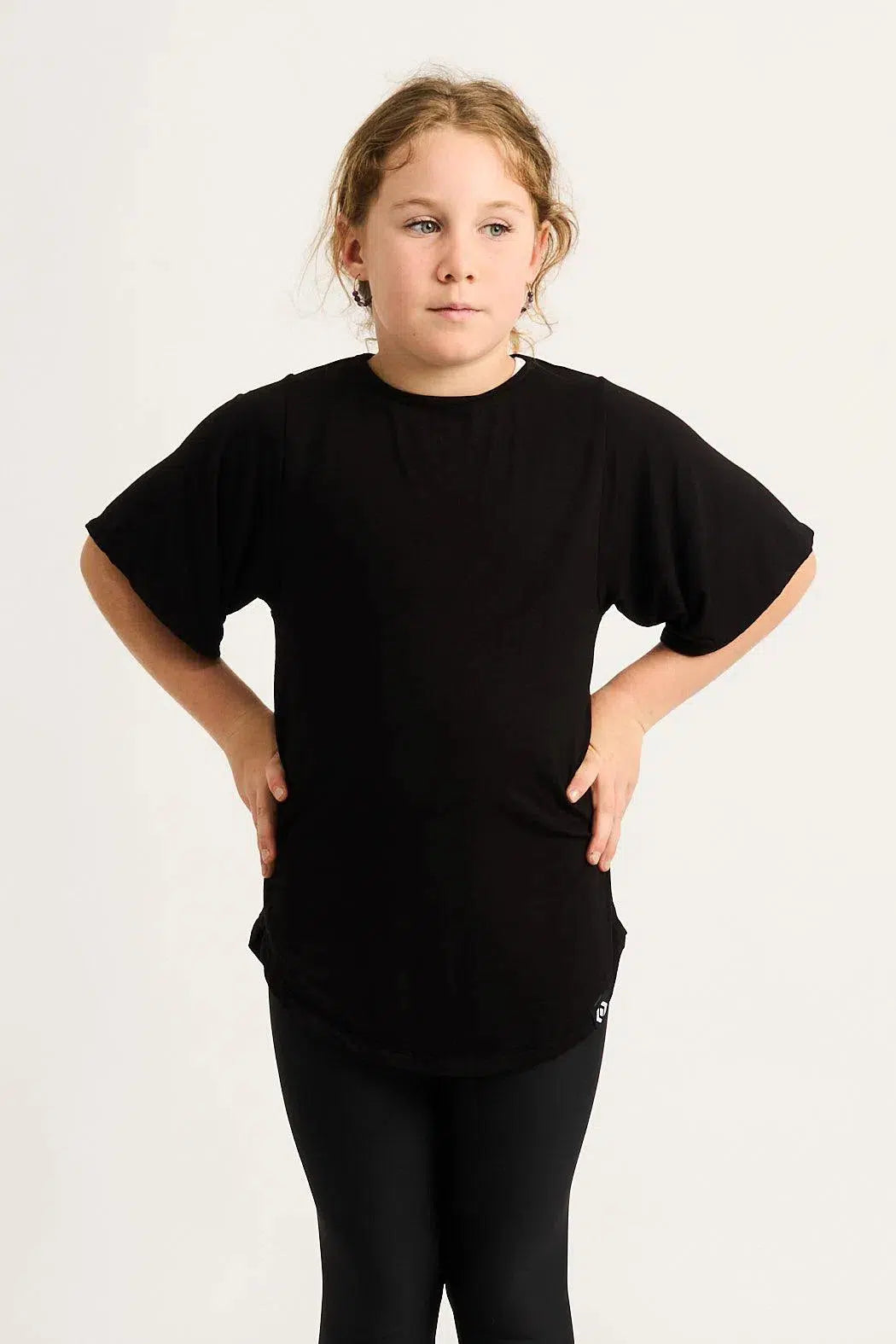 Slinky To Touch Kids Boyfriend Tee - Black-Activewear-Exoticathletica