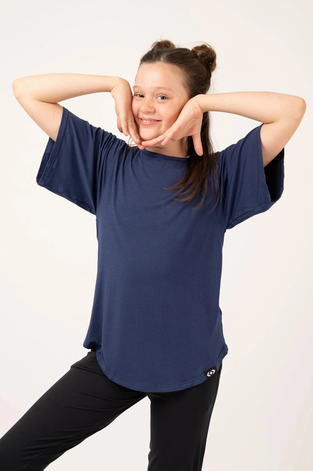 Slinky To Touch Kids Boyfriend Tee - Dark Navy-Activewear-Exoticathletica