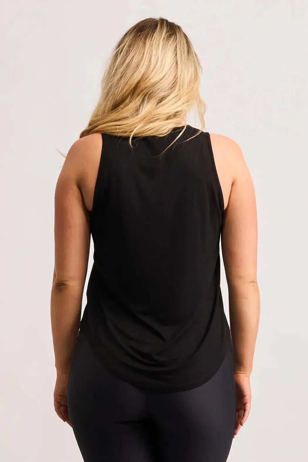 Slinky To Touch Luxe Muscle Back Tank - Black-Activewear-Exoticathletica