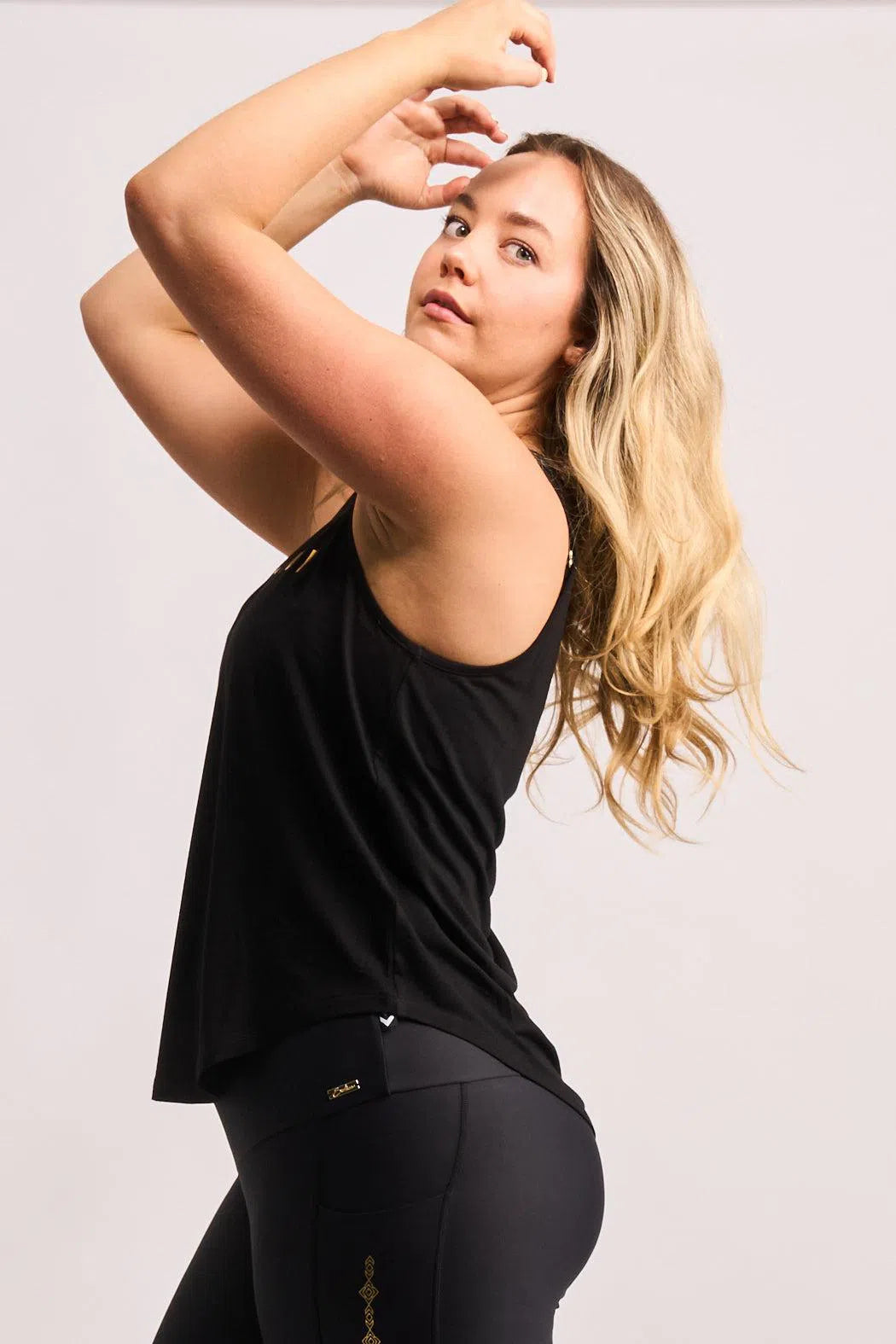 Slinky To Touch Luxe Muscle Back Tank - Black-Activewear-Exoticathletica