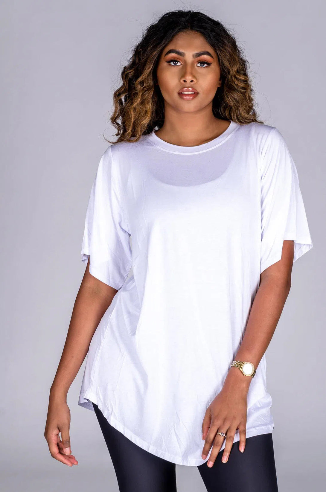 Slinky To Touch Mesh V Back Boyfriend Tee - White-Activewear-Exoticathletica