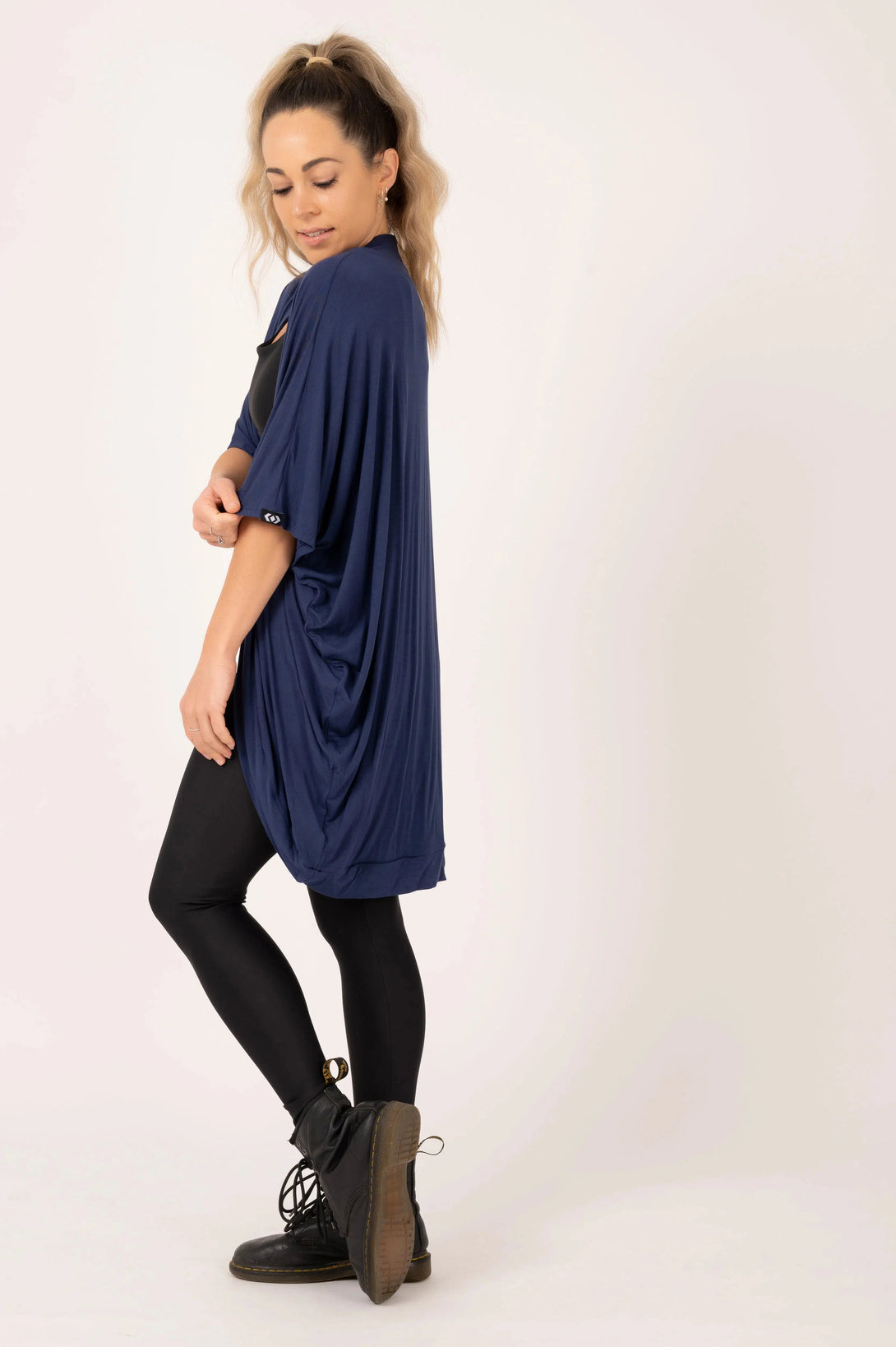 Slinky To Touch Midi Kimono - Dark Navy-Activewear-Exoticathletica