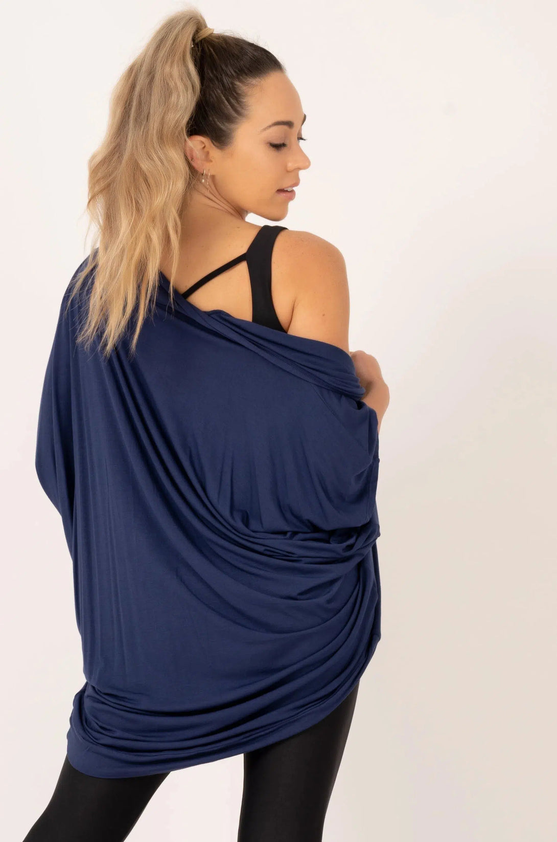 Slinky To Touch Midi Kimono - Dark Navy-Activewear-Exoticathletica