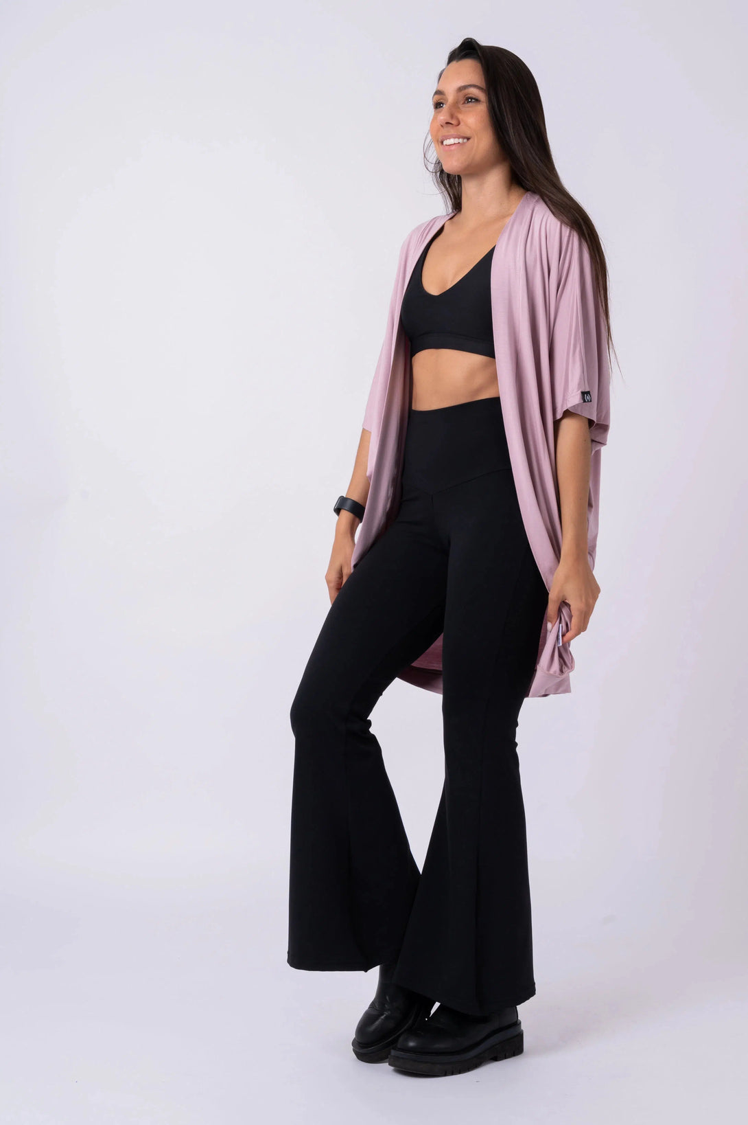 Slinky To Touch Midi Kimono - Pale Mauve-Activewear-Exoticathletica