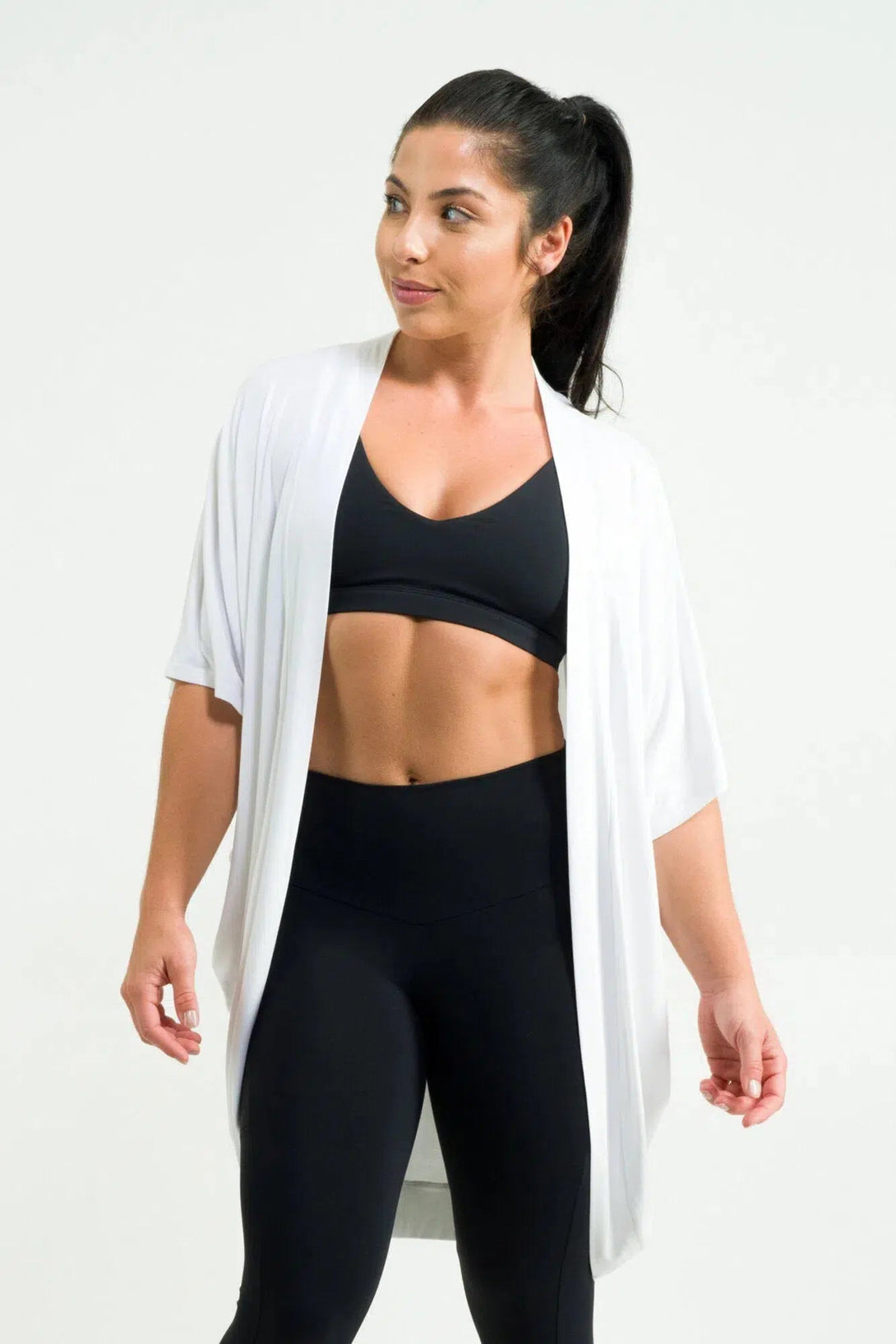 Slinky To Touch Midi Kimono - White-Activewear-Exoticathletica