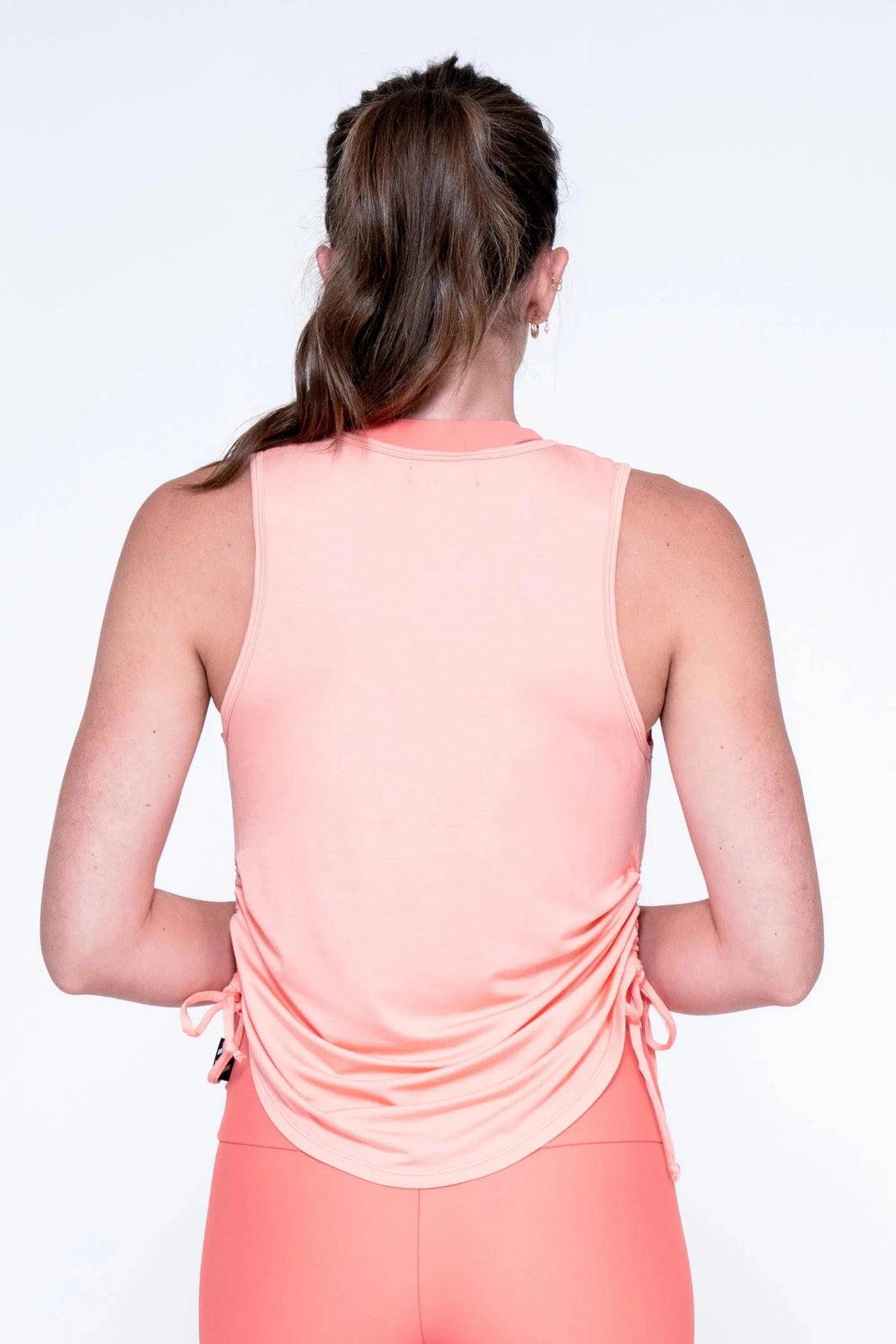 Slinky To Touch Muscle Back Tank W/ Cinched Sides - Peachy-Activewear-Exoticathletica