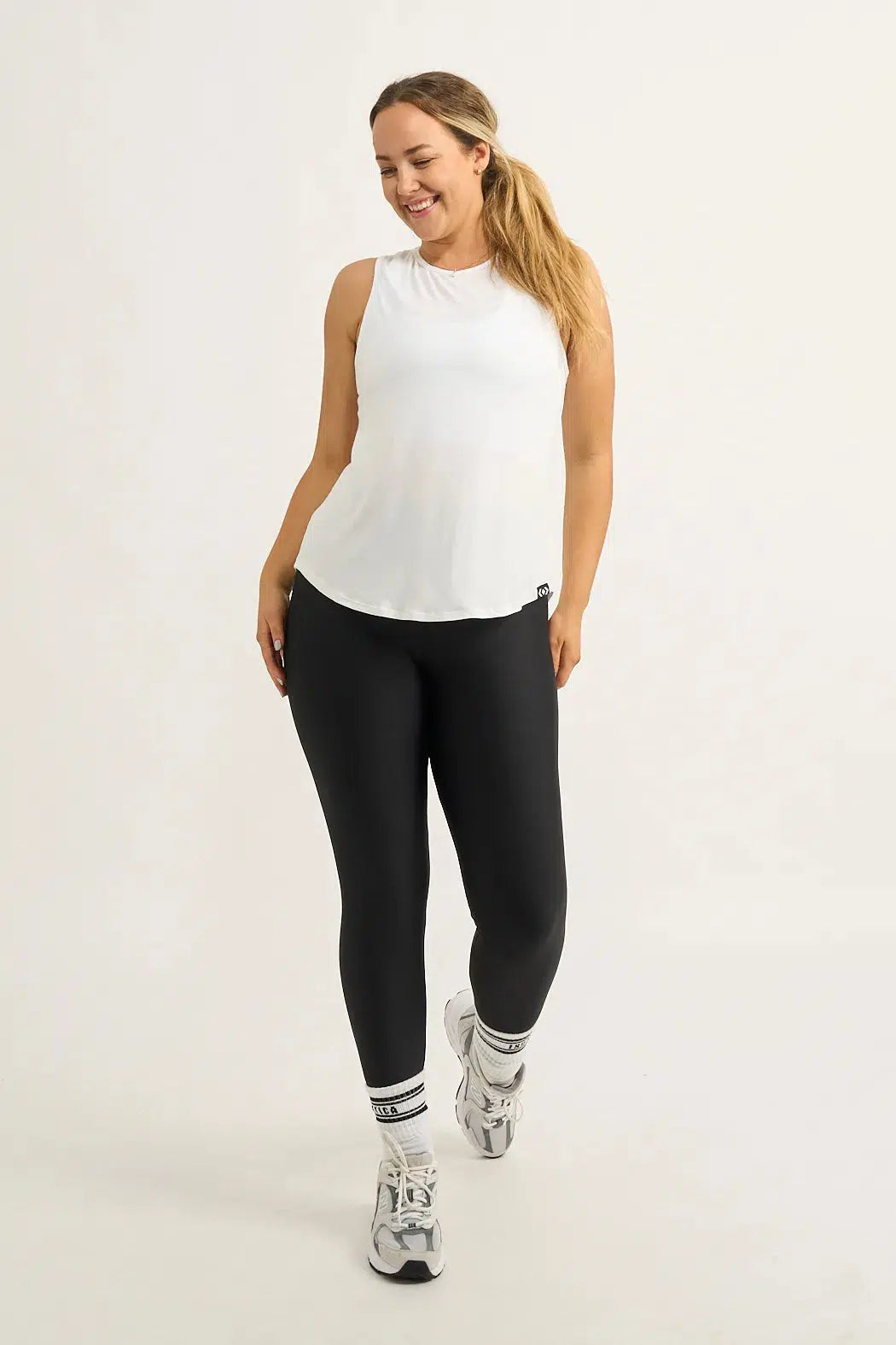 Slinky To Touch Muscle Back Tank - White-Activewear-Exoticathletica