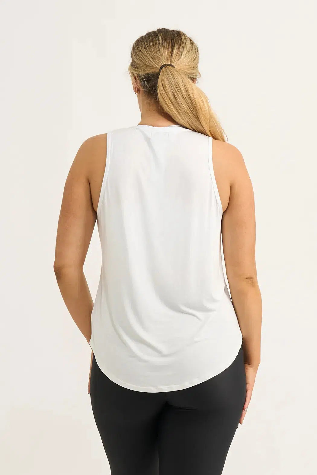 Slinky To Touch Muscle Back Tank - White-Activewear-Exoticathletica