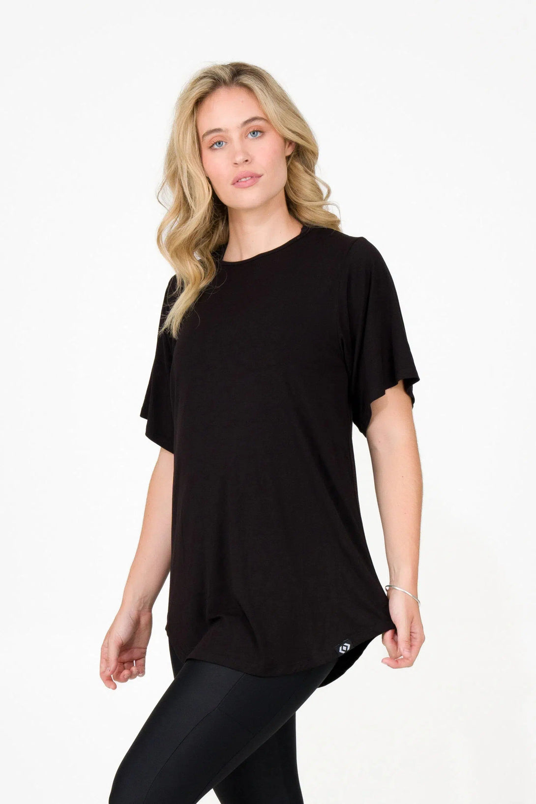 Slinky To Touch Plain Boyfriend Tee - Black-Activewear-Exoticathletica