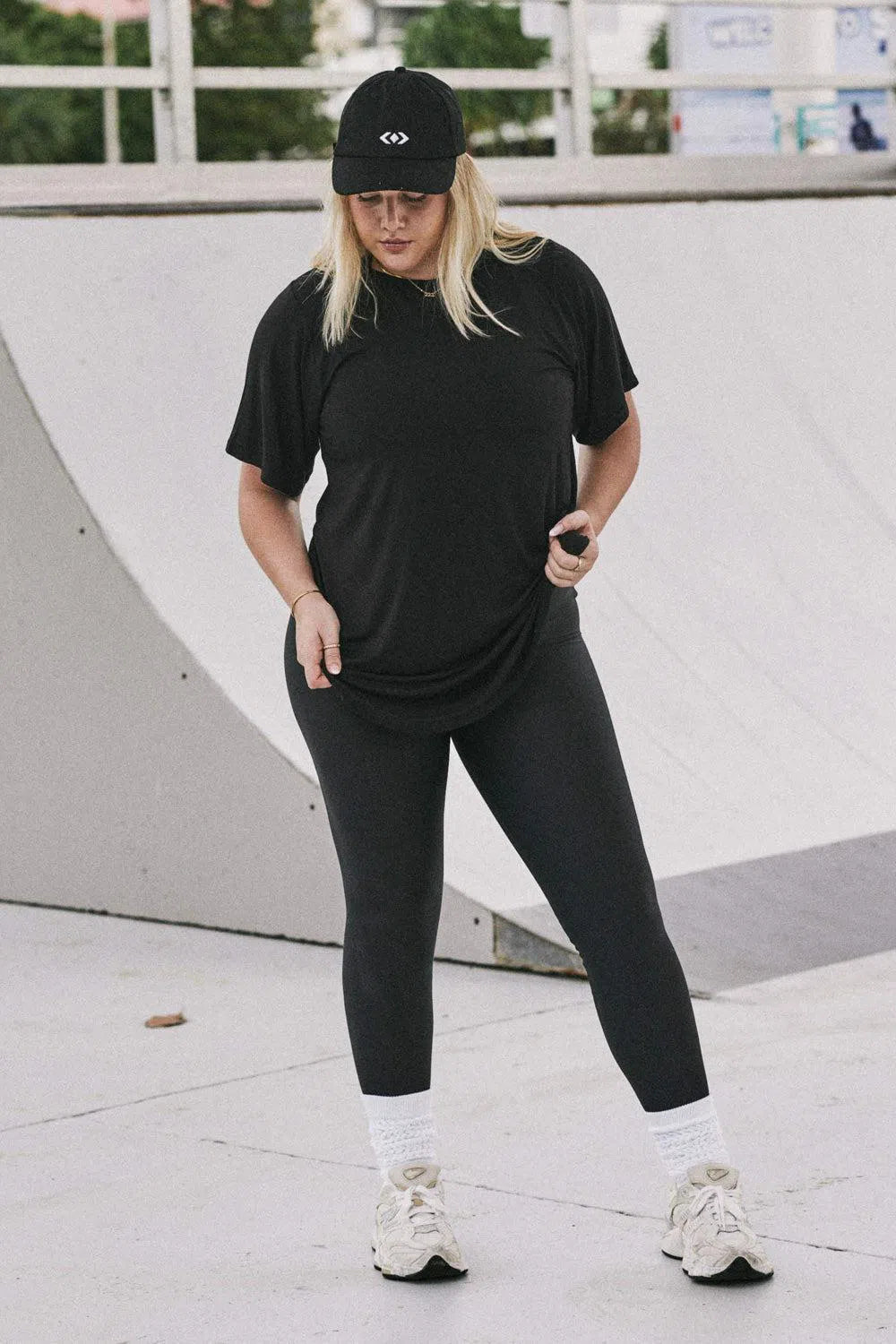 Slinky To Touch Plain Boyfriend Tee - Black-Activewear-Exoticathletica