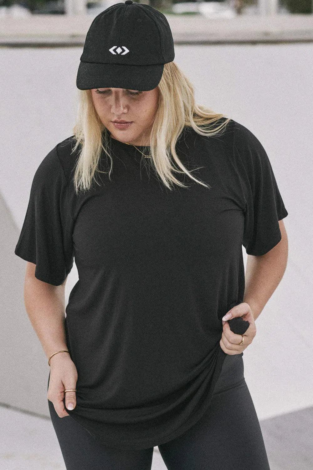 Slinky To Touch Plain Boyfriend Tee - Black-Activewear-Exoticathletica