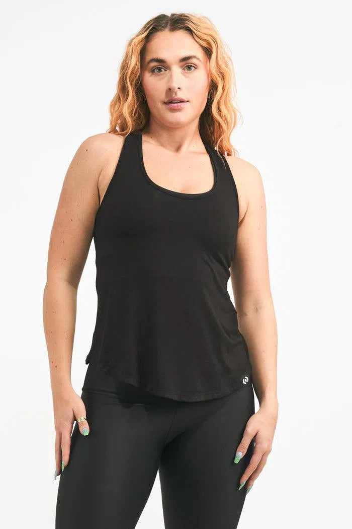 Slinky To Touch Racer Back Tank Top - Black-Activewear-Exoticathletica