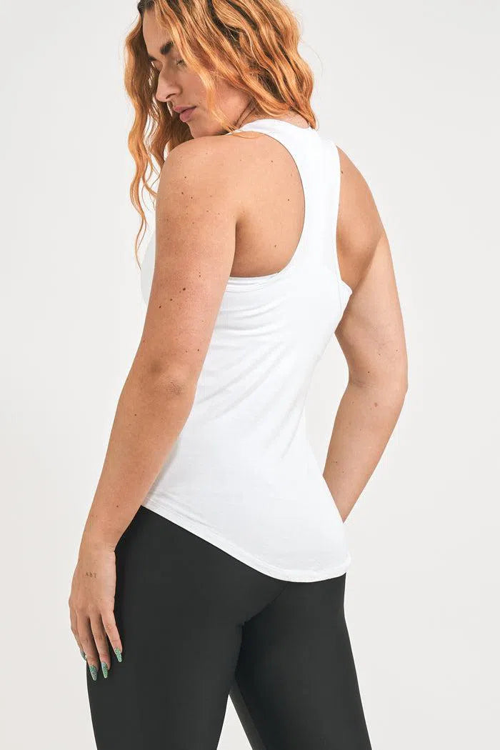 Slinky To Touch Racer Back Tank Top - White-Activewear-Exoticathletica