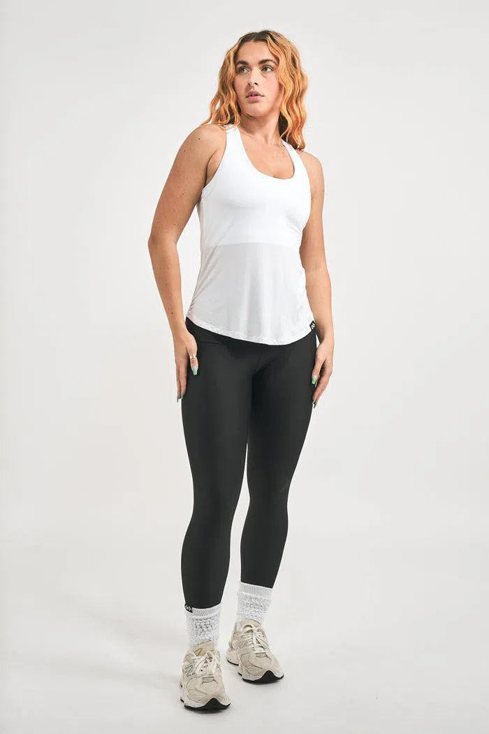 Slinky To Touch Racer Back Tank Top - White-Activewear-Exoticathletica