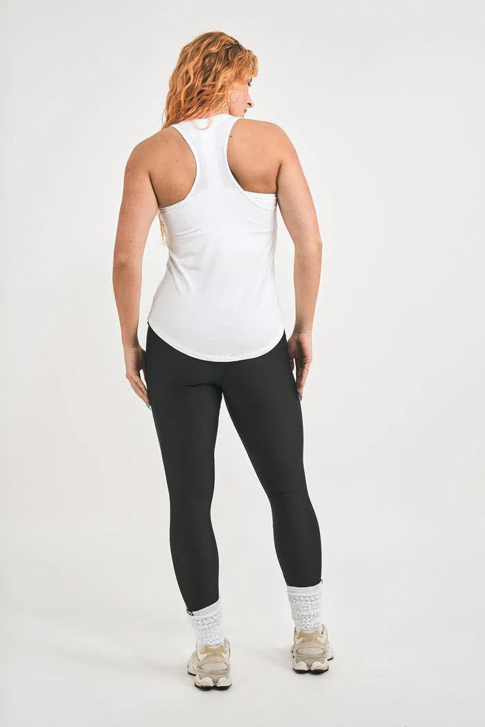 Slinky To Touch Racer Back Tank Top - White-Activewear-Exoticathletica