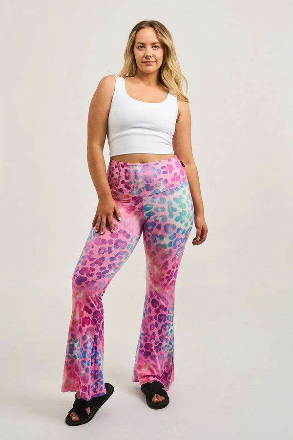 Soft To Touch High Waisted Bells - Rainbow Jag-Activewear-Exoticathletica