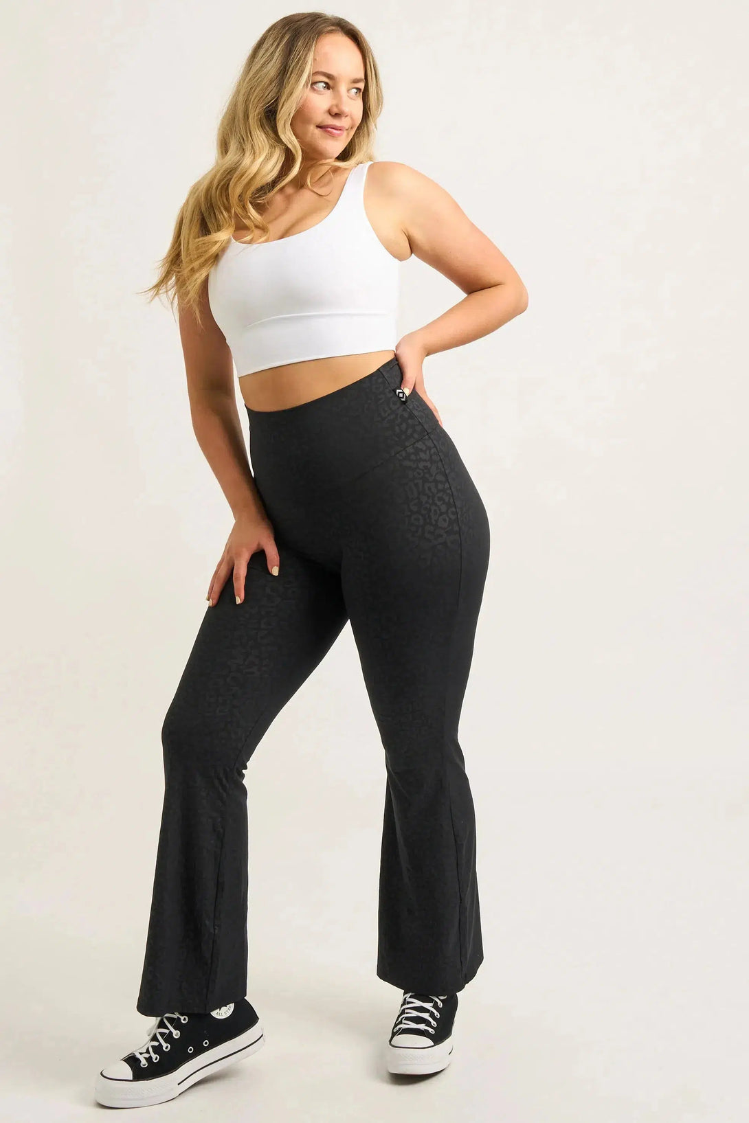 Soft To Touch High Waisted Bootleg Pant - Black Exotic Touch Jag-9358328342526-Activewear-Exoticathletica