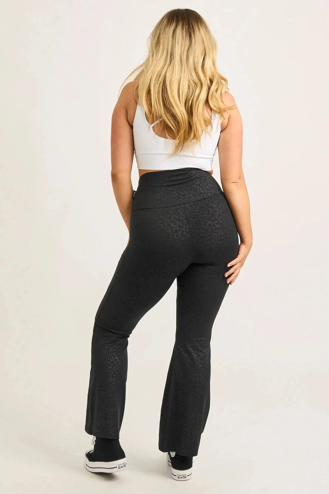 Soft To Touch High Waisted Bootleg Pant - Black Exotic Touch Jag-Activewear-Exoticathletica