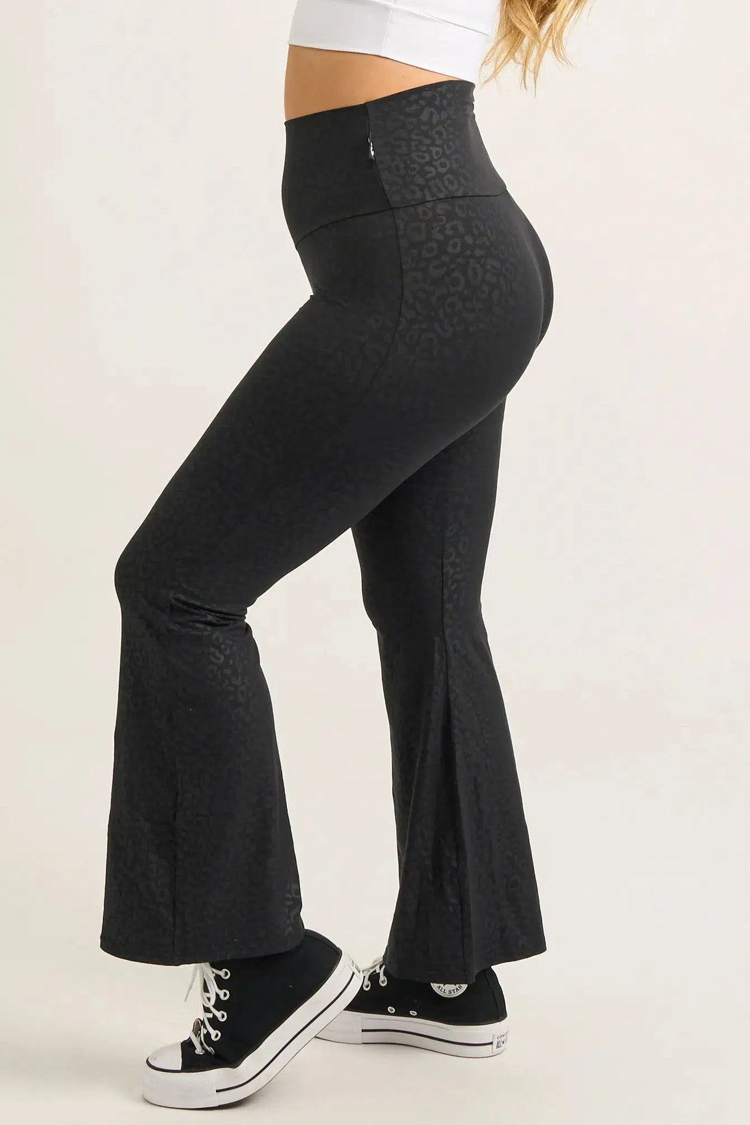 Soft To Touch High Waisted Bootleg Pant - Black Exotic Touch Jag-Activewear-Exoticathletica