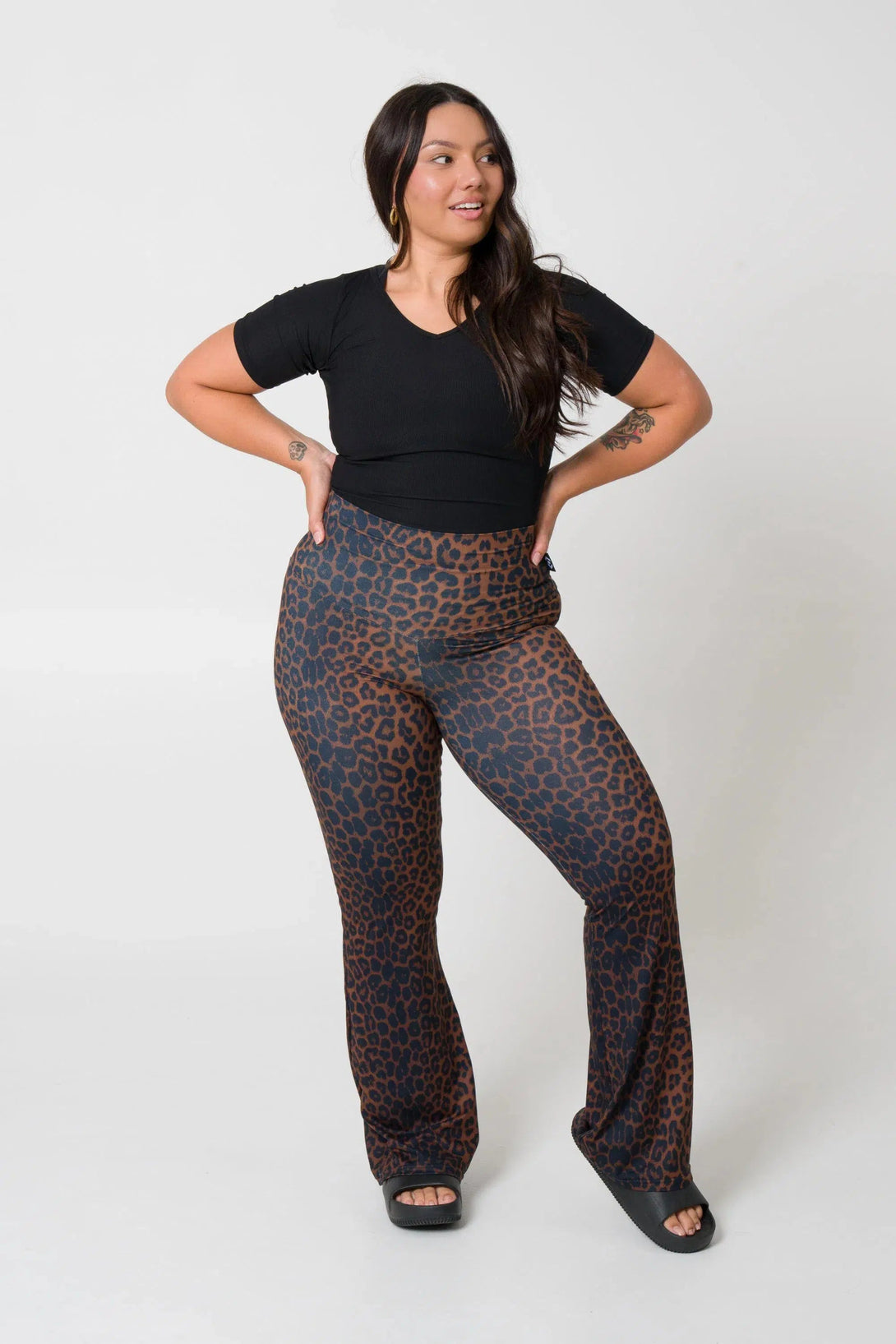 Soft To Touch High Waisted Bootleg Pant - Chocolate Swag-Activewear-Exoticathletica