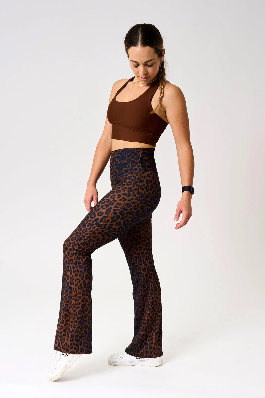 Soft To Touch High Waisted Bootleg Pant - Chocolate Swag-Activewear-Exoticathletica