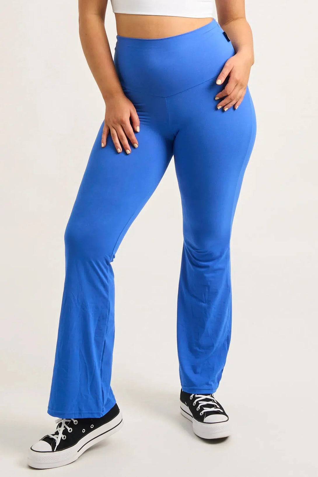 Soft To Touch High Waisted Bootleg Pant - Electric Blue-9358328342700-Activewear-Exoticathletica