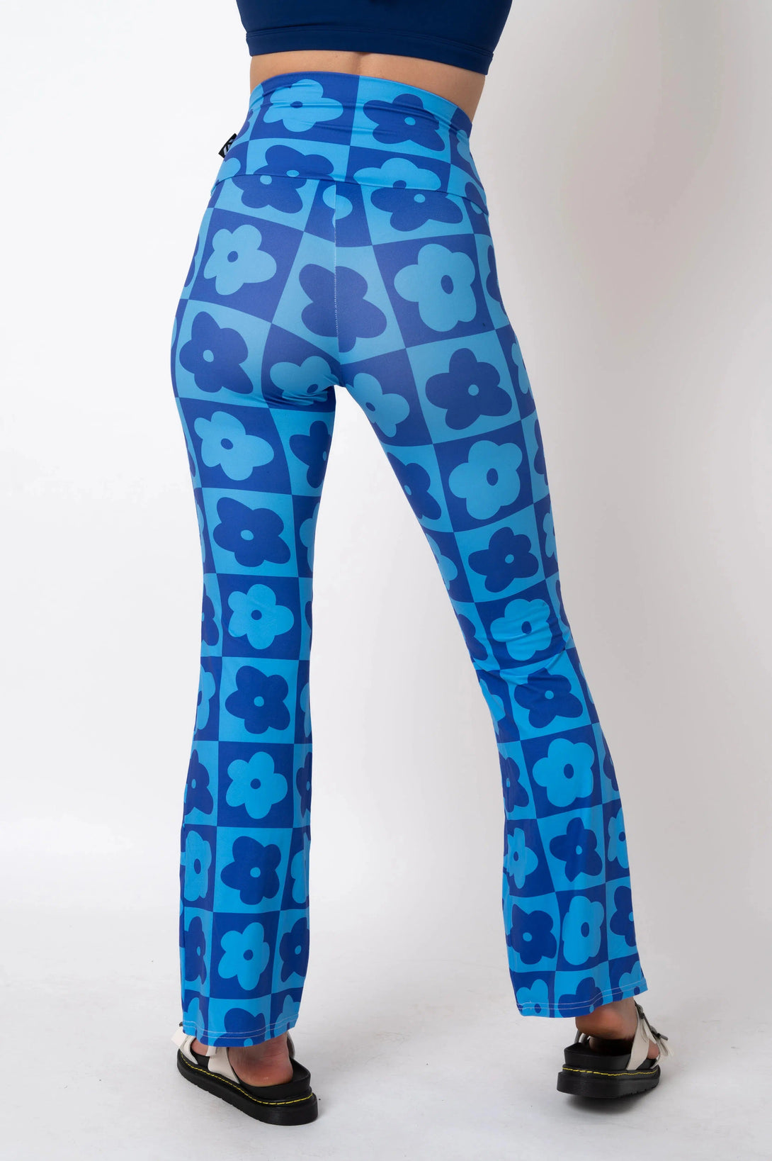 Soft To Touch High Waisted Bootleg Pant - Petal Power Blue-Activewear-Exoticathletica