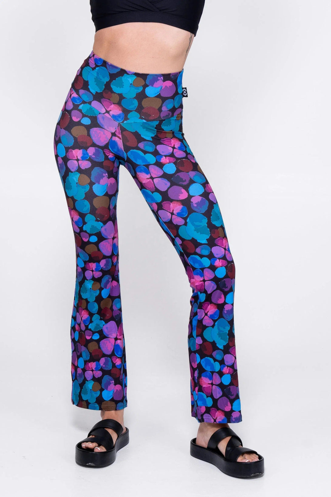 Soft To Touch High Waisted Bootleg Pant - Try Your Luck Blue-Activewear-Exoticathletica