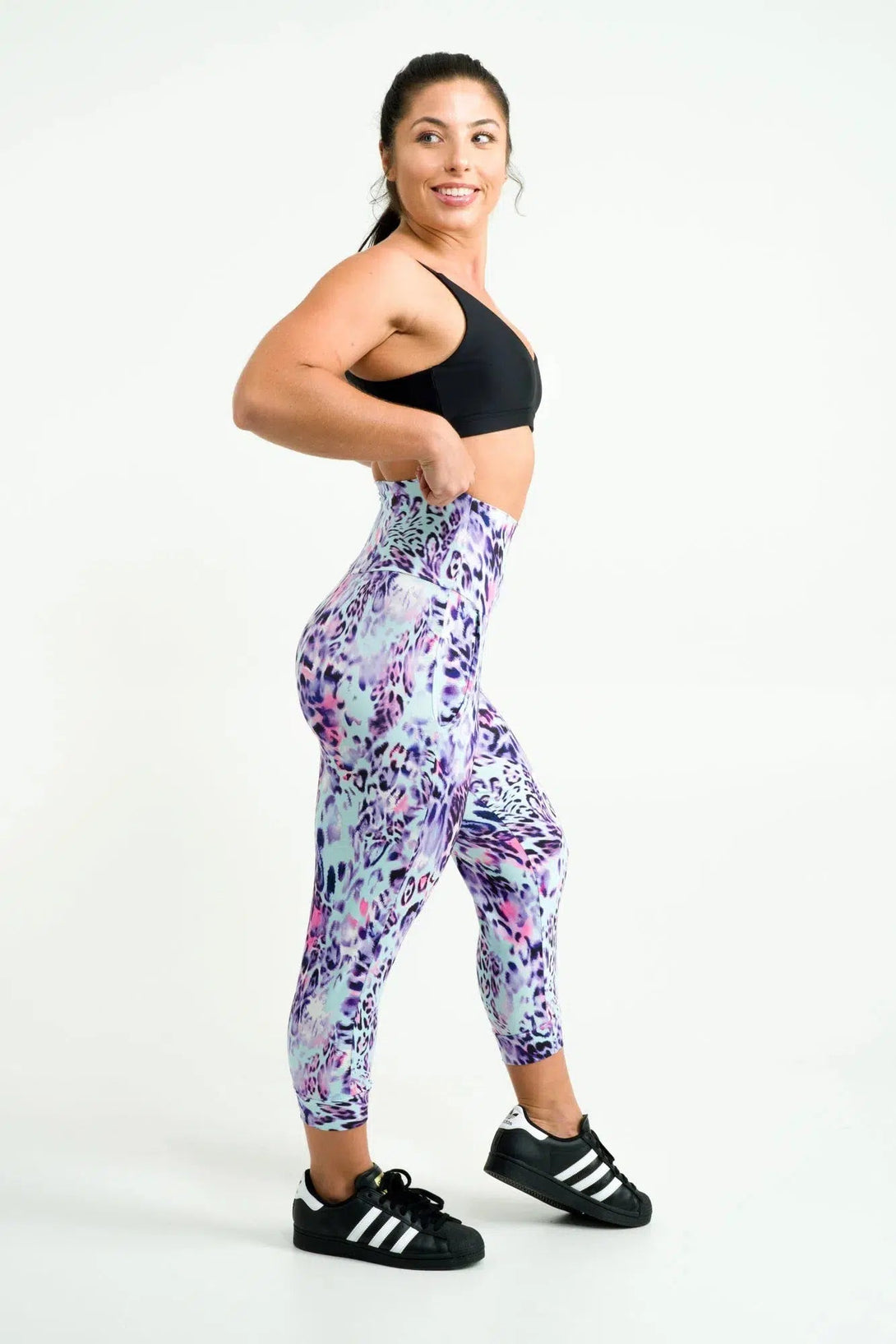 Soft To Touch Jogger Capris W/ Pockets - Pastel Dreams-Activewear-Exoticathletica