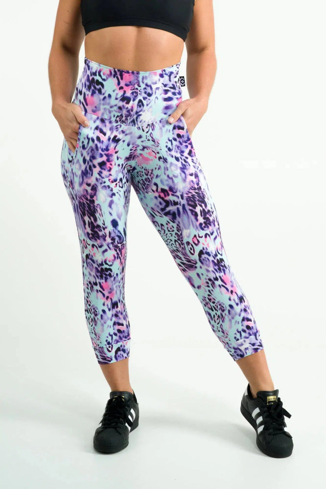 Soft To Touch Jogger Capris W/ Pockets - Pastel Dreams-Activewear-Exoticathletica