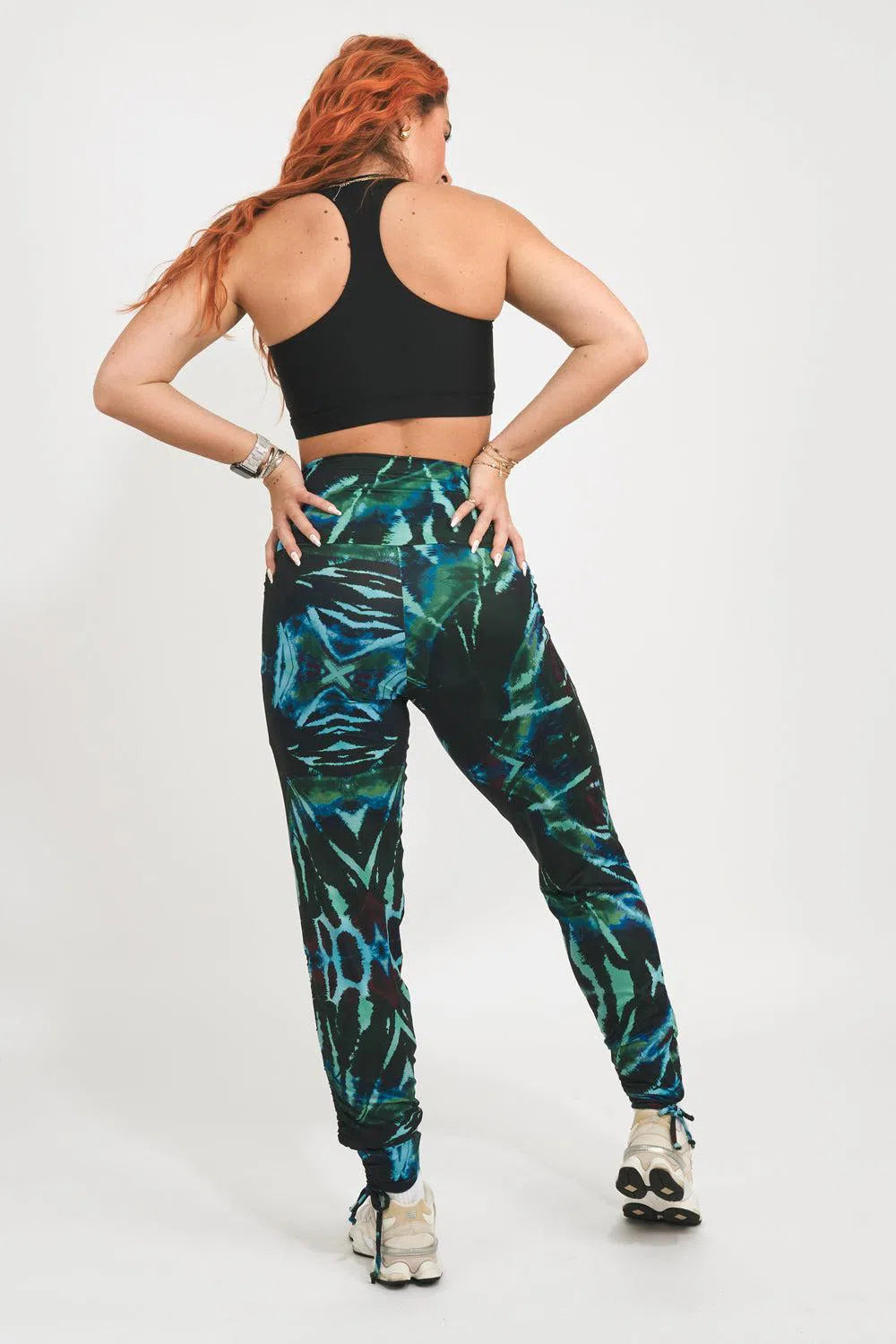 Soft To Touch Jogger Long Tie Sided W/ Pockets - Psychedelic Senses Blue-Activewear-Exoticathletica