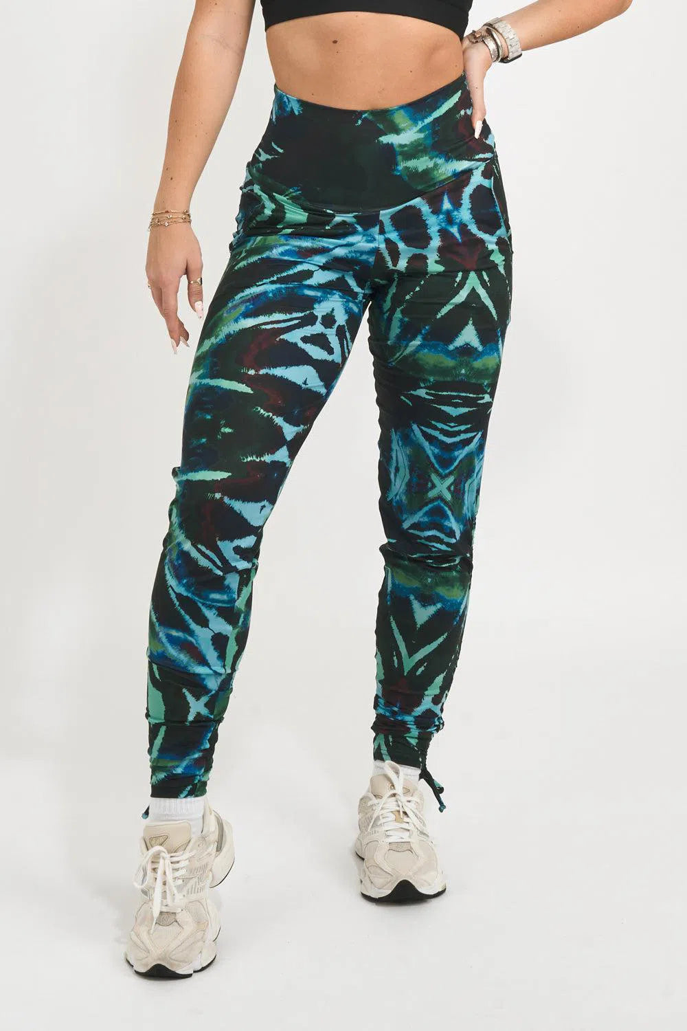 Soft To Touch Jogger Long Tie Sided W/ Pockets - Psychedelic Senses Blue-Activewear-Exoticathletica