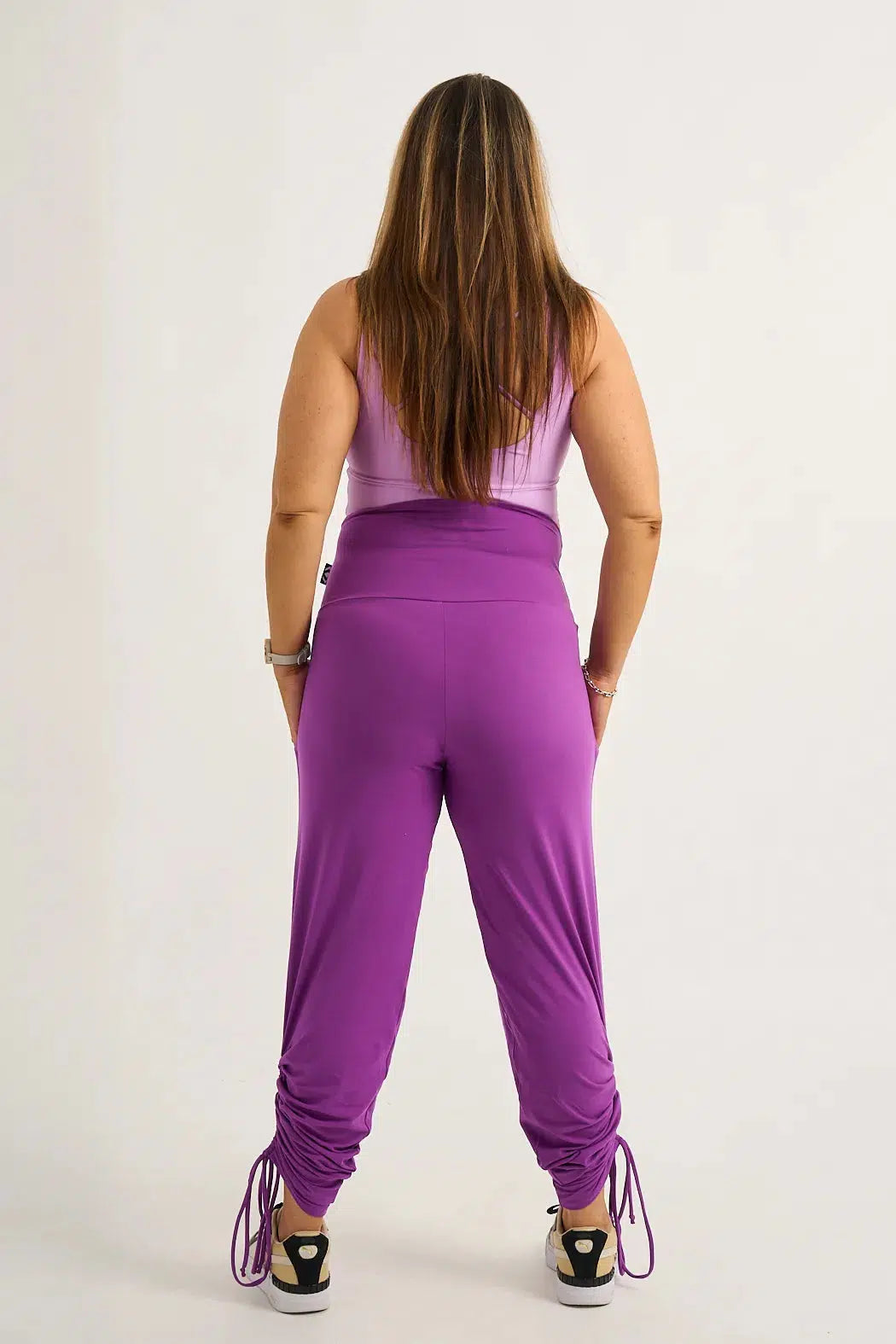 Soft To Touch Jogger Long Tie Sided W/ Pockets - Purple-Activewear-Exoticathletica